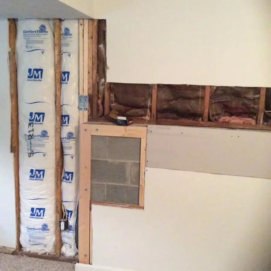 Wall insulation replacement during Contents Cleaning & Restoration in Central